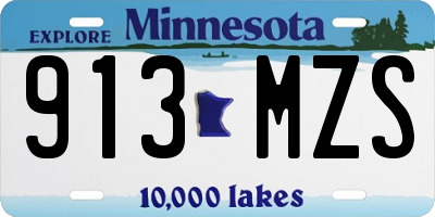 MN license plate 913MZS