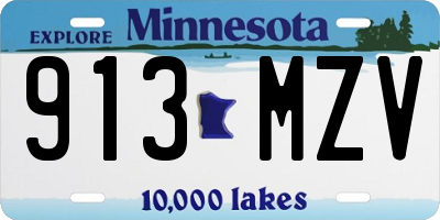 MN license plate 913MZV
