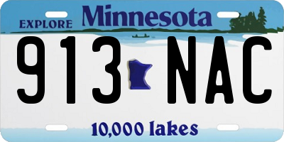 MN license plate 913NAC