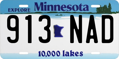 MN license plate 913NAD