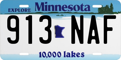 MN license plate 913NAF