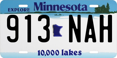 MN license plate 913NAH