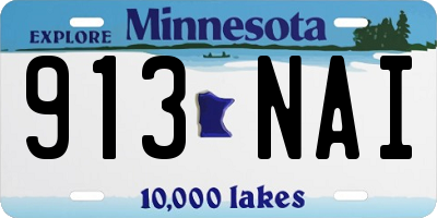 MN license plate 913NAI