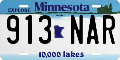 MN license plate 913NAR