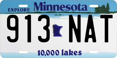MN license plate 913NAT
