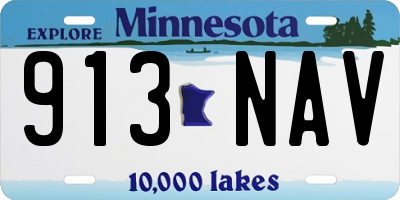 MN license plate 913NAV
