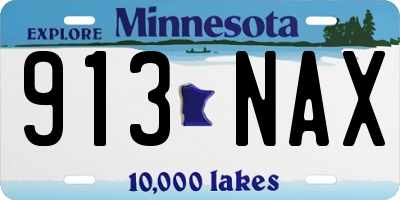 MN license plate 913NAX