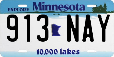 MN license plate 913NAY