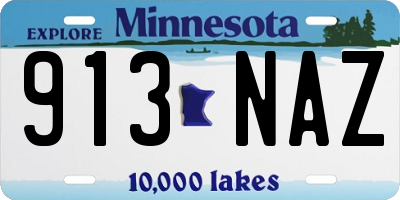 MN license plate 913NAZ