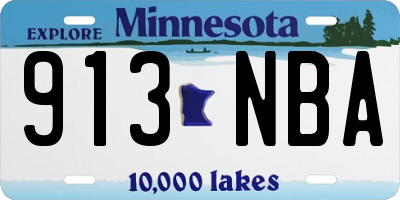 MN license plate 913NBA