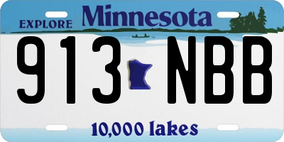 MN license plate 913NBB