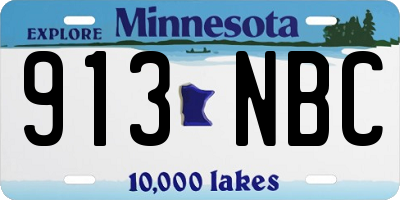 MN license plate 913NBC