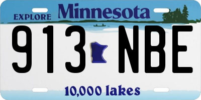 MN license plate 913NBE