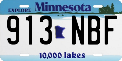 MN license plate 913NBF
