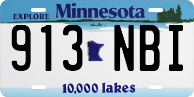 MN license plate 913NBI