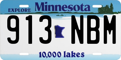 MN license plate 913NBM