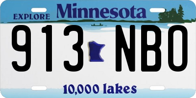 MN license plate 913NBO
