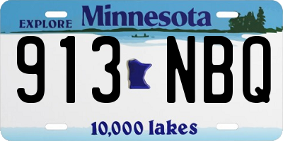 MN license plate 913NBQ
