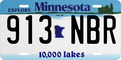 MN license plate 913NBR