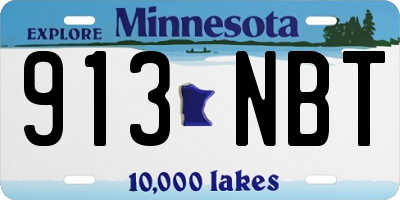 MN license plate 913NBT