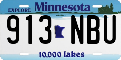 MN license plate 913NBU