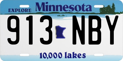 MN license plate 913NBY