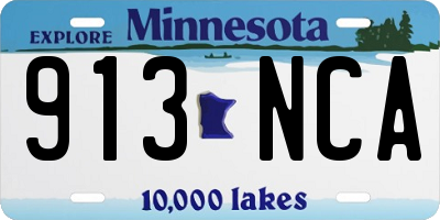 MN license plate 913NCA