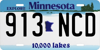 MN license plate 913NCD
