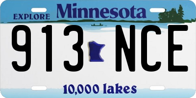 MN license plate 913NCE