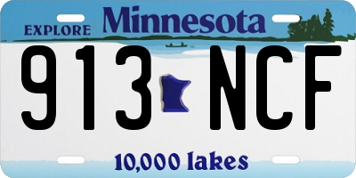 MN license plate 913NCF