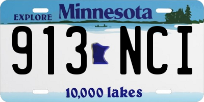 MN license plate 913NCI