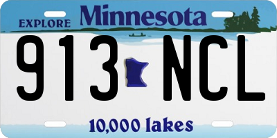 MN license plate 913NCL