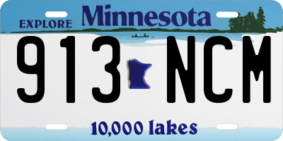 MN license plate 913NCM
