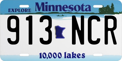 MN license plate 913NCR