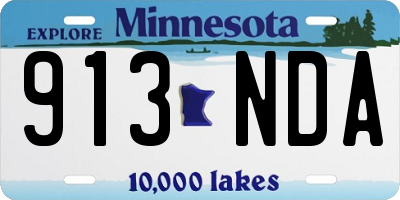 MN license plate 913NDA