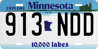 MN license plate 913NDD