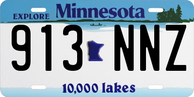 MN license plate 913NNZ