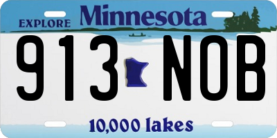 MN license plate 913NOB