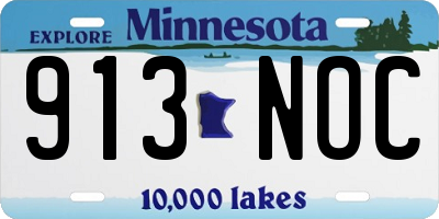 MN license plate 913NOC
