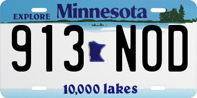 MN license plate 913NOD