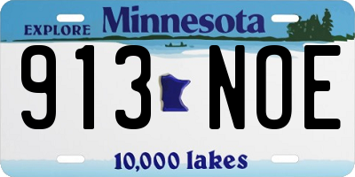 MN license plate 913NOE