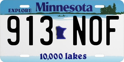 MN license plate 913NOF