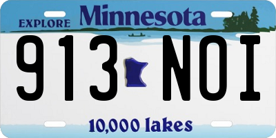 MN license plate 913NOI