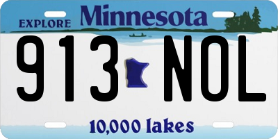 MN license plate 913NOL