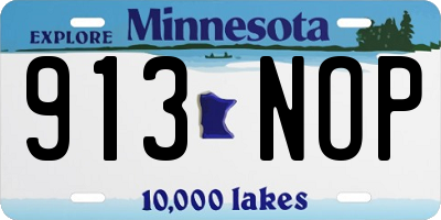 MN license plate 913NOP