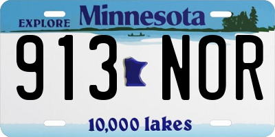 MN license plate 913NOR