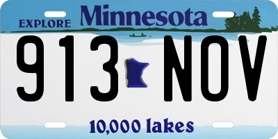 MN license plate 913NOV