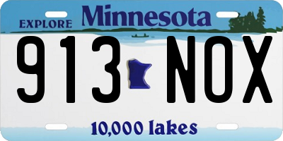 MN license plate 913NOX