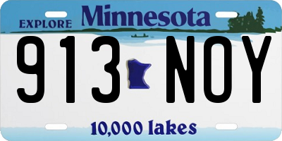MN license plate 913NOY