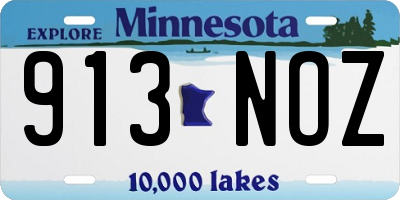 MN license plate 913NOZ